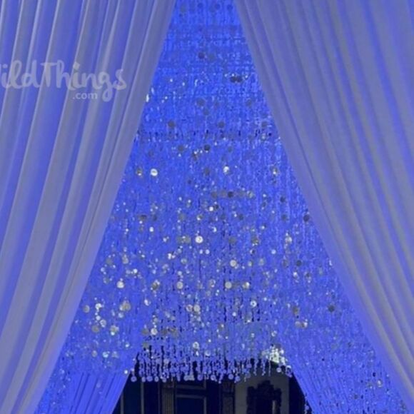 WEDDING DECORATIONS Bubbles Beaded Curtain - Silver 3 ft x 6 ft - Picture 3 of 15